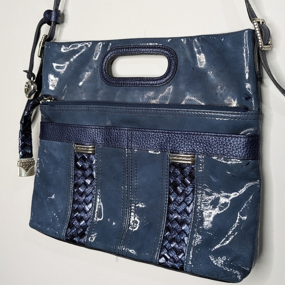 Brighton blue small patent leather shoulder bag - Picture 2 of 13